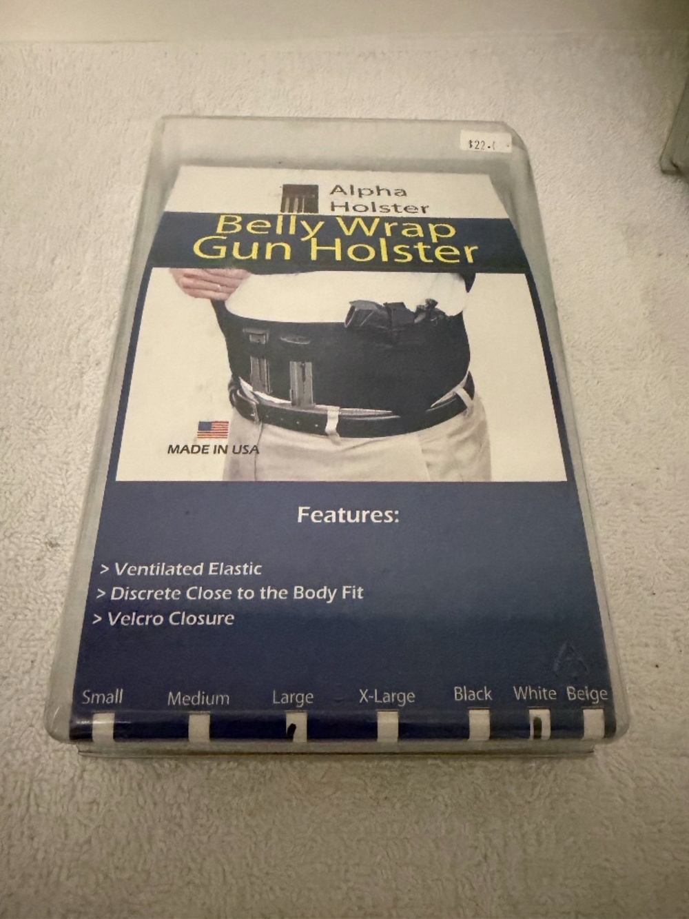ALPHA HOLSTER Belly Wrap Gun Holster- Large- WHITE